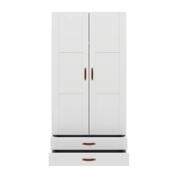 LIFETIME Kidsrooms Kledingkast 2-Deurs - 2 Laden - White Wash