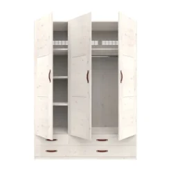 LIFETIME Kidsrooms Kledingkast 3-Deurs - 4 Laden - White Wash