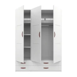 LIFETIME Kidsrooms Kledingkast 3-Deurs - 4 Laden - White Wash