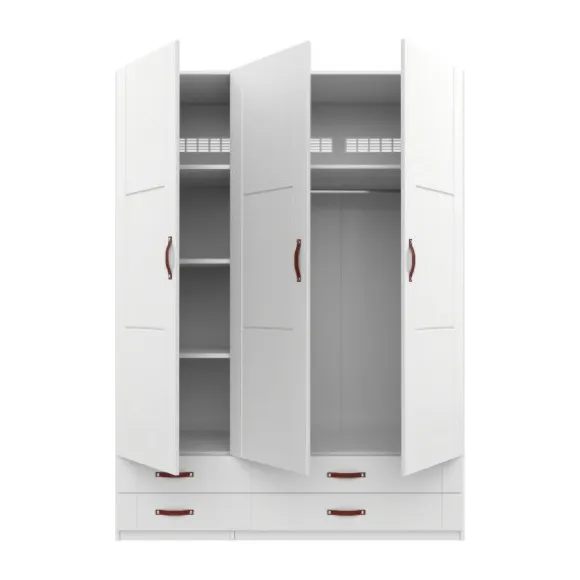 LIFETIME Kidsrooms Kledingkast 3-Deurs - 4 Laden - White Wash
