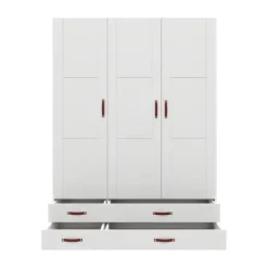 LIFETIME Kidsrooms Kledingkast 3-Deurs - 4 Laden - White Wash