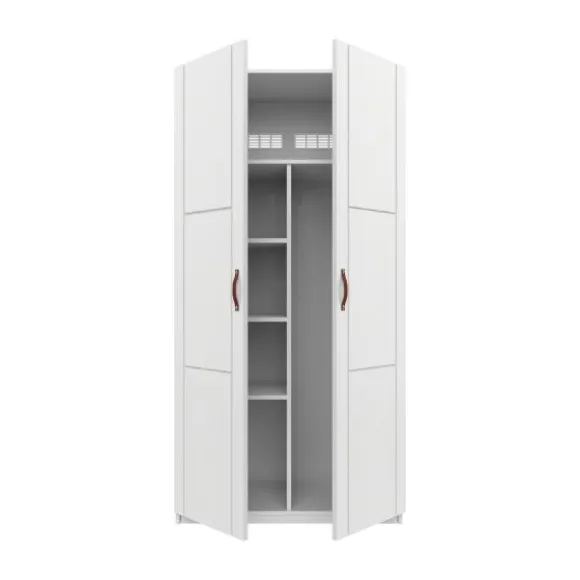 LIFETIME Kidsrooms Kledingkast 2-Deurs - Tussenwand - White Wash