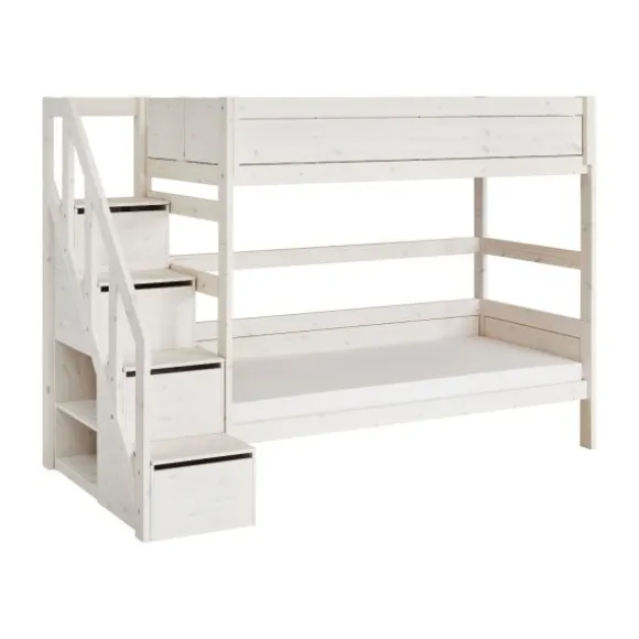 LIFETIME Kidsrooms Stapelbed Met Trapkast Luxe Whitewash
