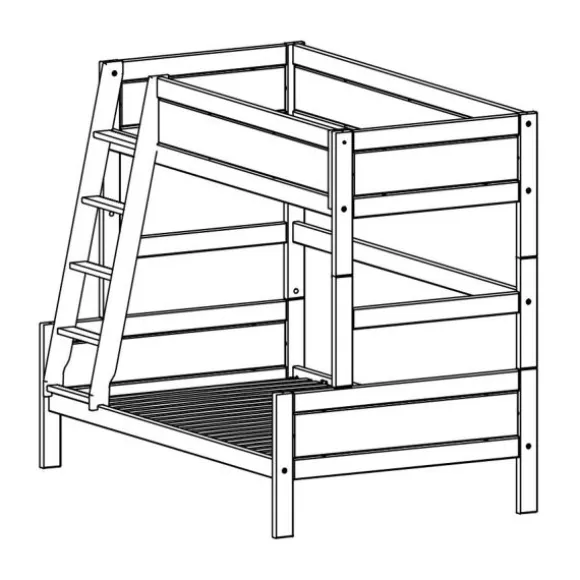 LIFETIME Kidsrooms Stapelbed Family Luxe Whitewash 140 x 200 cm