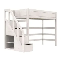 LIFETIME Kidsrooms Hoogslaper met Trapkast – 90×200 cm – Premium Rolbodem