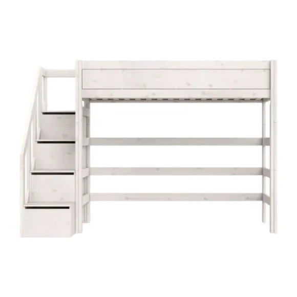 LIFETIME Kidsrooms Hoogslaper met Trapkast – 90×200 cm – Premium Rolbodem