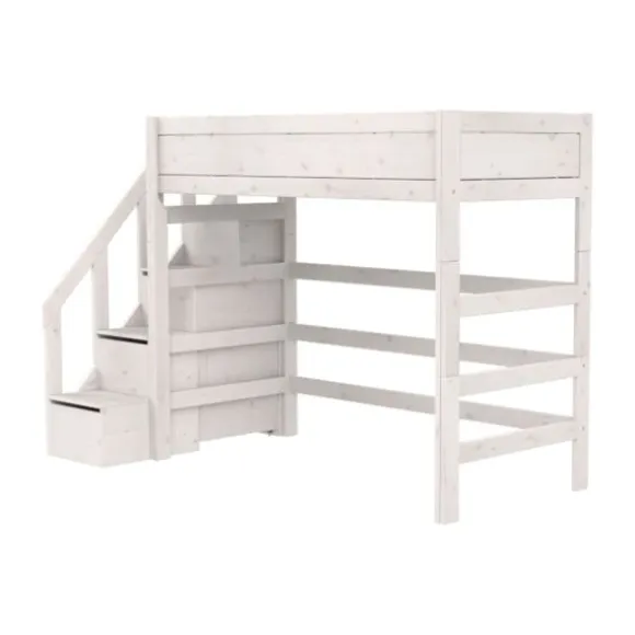 LIFETIME Kidsrooms Hoogslaper met Trapkast – 90×200 cm – Premium Rolbodem