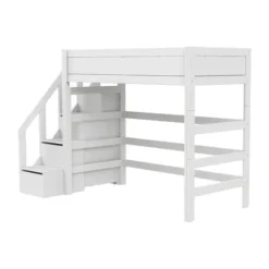 LIFETIME Kidsrooms Hoogslaper met Trapkast – 90×200 cm – Premium Rolbodem