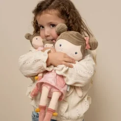 Little Dutch Little Pink Flowers Knuffelpop - Rosa - 10 cm