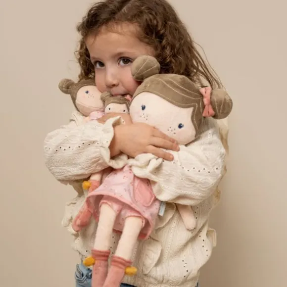 Little Dutch Little Pink Flowers Knuffelpop - Rosa - 10 cm