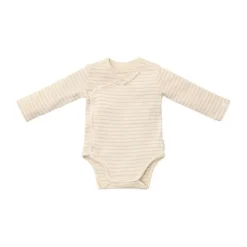 Little Dutch Stripe Lange Mouw Overslag Romper - Maat 44 - Soft Beige