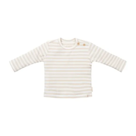 Little Dutch Stripe T-shirt - Lange Mouw - Mt. 50 – Zand/Wit
