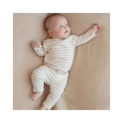 Little Dutch Stripe T-shirt - Lange Mouw - Mt. 50 – Zand/Wit