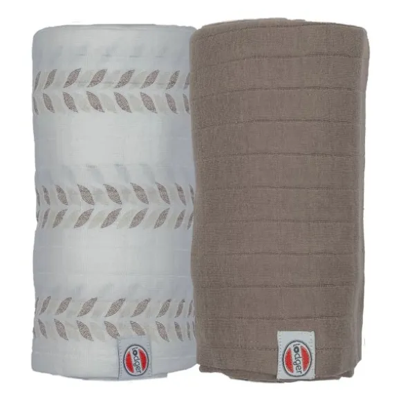 Lodger Hydrofieldoek - 2 Stuks - 110 x 110 cm - Matcha - Powder / Rose