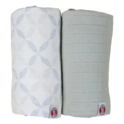 Lodger Hydrofieldoek - 2 Stuks - 110 x 110 cm - Matcha - Powder / Rose