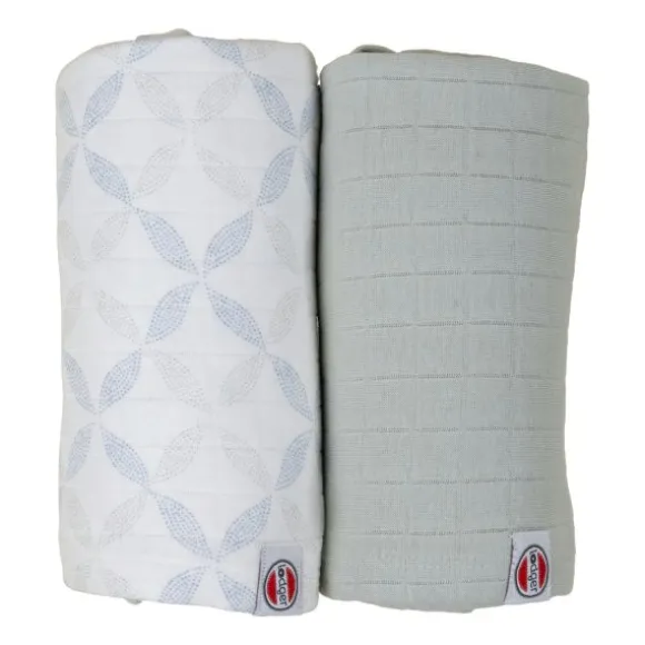 Lodger Hydrofieldoek - 2 Stuks - 110 x 110 cm - Matcha - Powder / Rose