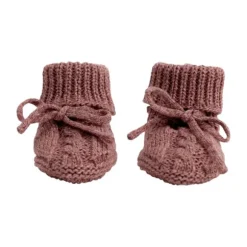 Lodger Slofjes Gebreid Met Kabel - 0-6 mnd - Buffalo