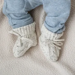 Lodger Slofjes Gebreid Met Kabel - 0-6 mnd - Buffalo