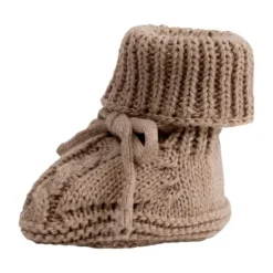 Lodger Slofjes Gebreid Met Kabel - 0-6 mnd - Buffalo