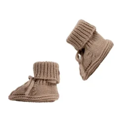 Lodger Slofjes Gebreid Met Kabel - 0-6 mnd - Buffalo