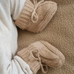 Lodger Slofjes Gebreid Met Kabel - 0-6 mnd - Buffalo