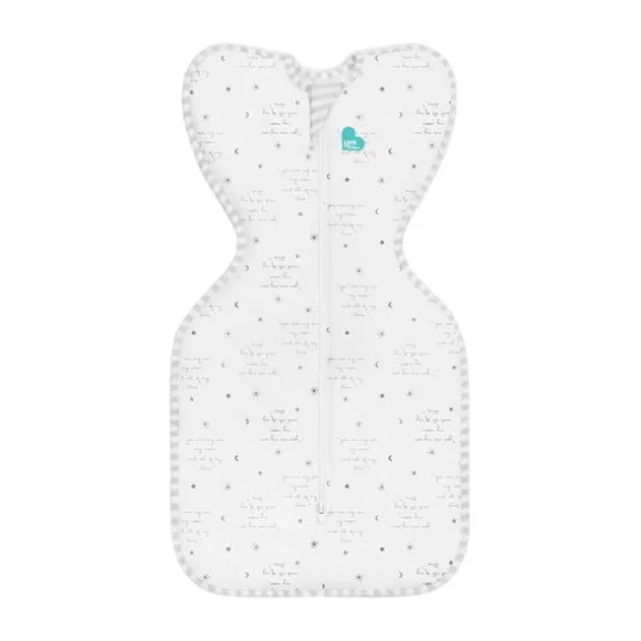 Love to Dream Inbakerslaapzak - Swaddle Up™ - 0-3 Maanden - Wit met Tekst