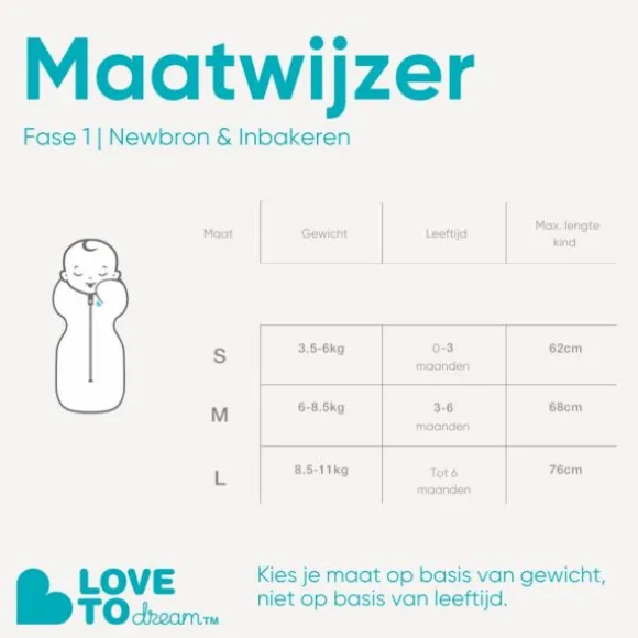 Love To Dream Swaddle Up Inbakerslaapzak - Fase 1 - 3-6 Mnd - Grijs