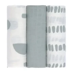 Lässig Hydrofiele Doeken - Strokes Silver Grey - 3 Stuks - 85 x 85 cm