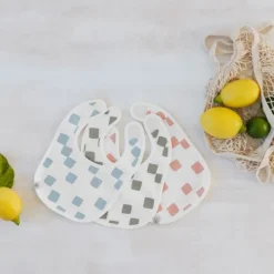 Lässig Slabbetje Newborn 3 Stuks - Happy Fruits - Light Blue