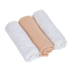 Lässig Swaddle & Burp L Multidoek - GOTS - 3pcs - 85 x 85 cm - Leave Olive