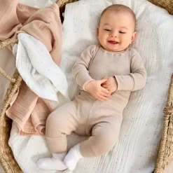 Lässig Swaddle & Burp L Multidoek - GOTS - 3pcs - 85 x 85 cm - Leave Olive