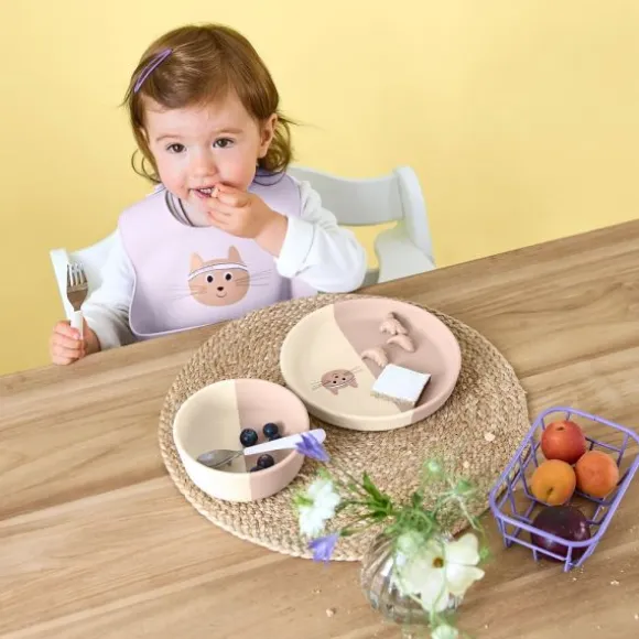 Lässig Tiny Team Cat Kommetje - Siliconen - Roze