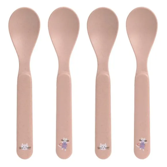 Lässig Tiny Team Cat Lepels - 4 Stuks - PP/Cellulose - Roze