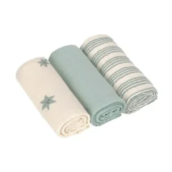 Lässig Tiny Team Swaddle & Burp Doeken - 3 Stuks - 60 x 60 cm - Granite Green