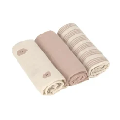 Lässig Tiny Team Swaddle & Burp Doeken - 3 Stuks - 60 x 60 cm - Mushroom