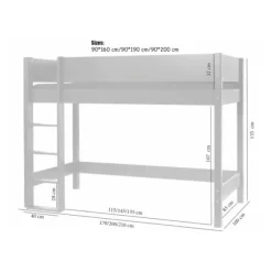 Manis-h ASK Combinatie Hoogslaper Met Lattenbodem - 90 x 200 cm
