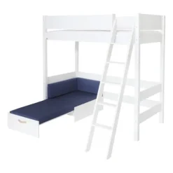 Manis-h FENRIS Combinatie Hoogslaper Met Lattenbodem En Slaapbank - 90 x 200 cm