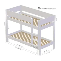 Manis-h FRIGG Stapelbed Combinatie Met Lattenbodem - 90 x 200 cm