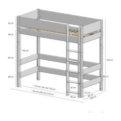 Manis-h GEFION Combinatie Hoogslaper - 90 x 200 cm