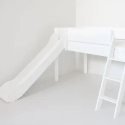 Manis-h VILDE Combinatie Halfhoog Bed Met Lattenbodem En Glijbaan - 90 x 200 cm