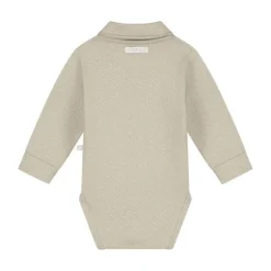 Mats & Merthe Noah Romper Met Kraag Lange Mouw light Brown 3 Mnd