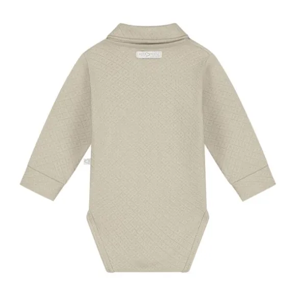 Mats & Merthe Noah Romper Met Kraag Lange Mouw light Brown 3 Mnd