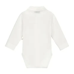 Mats & Merthe Noah Romper Met Kraag Lange Mouw Off White 1 Mnd