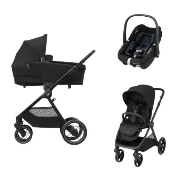 Maxi-Cosi Oxford+ Kinderwagen 3-in-1 - Twillic Graphite | Maxi-Cosi Pebble S Autostoeltje - Tonal Black