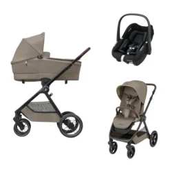 Maxi-Cosi Oxford+ Kinderwagen 3-in-1 - Twillic Graphite | Maxi-Cosi Pebble S Autostoeltje - Tonal Black