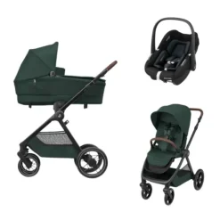 Maxi-Cosi Oxford+ Kinderwagen 3-in-1 - Twillic Graphite | Maxi-Cosi Pebble S Autostoeltje - Tonal Black