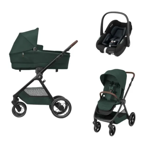 Maxi-Cosi Oxford+ Kinderwagen 3-in-1 - Twillic Graphite | Maxi-Cosi Pebble S Autostoeltje - Tonal Black