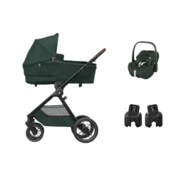 Maxi-Cosi Oxford+ Kinderwagen 3-in-1 - Twillic Graphite | Pebble 360 Pro 2 Autostoeltje | Autostoel Adapters