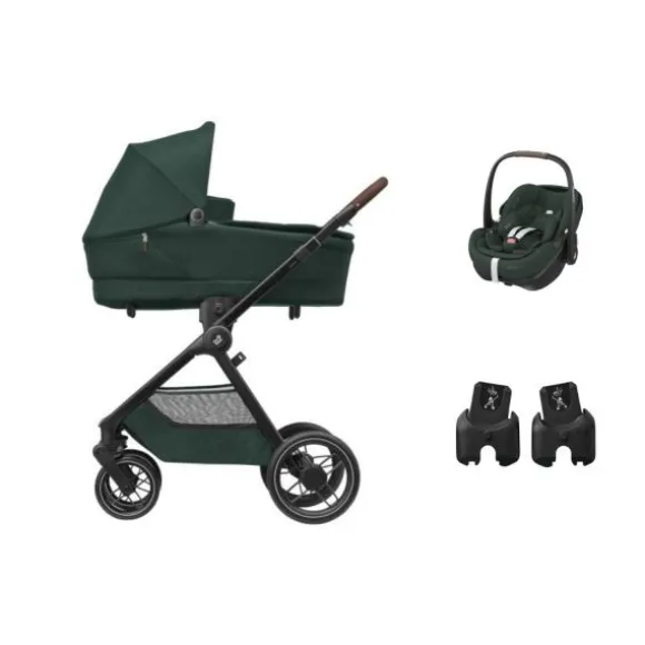 Maxi-Cosi Oxford+ Kinderwagen 3-in-1 - Twillic Graphite | Pebble 360 Pro 2 Autostoeltje | Autostoel Adapters