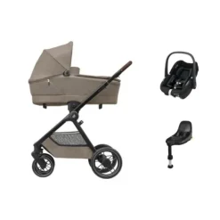 Maxi-Cosi Oxford+ Kinderwagen 4-in-1 - Twillic Graphite | Maxi-Cosi Pebble S Autostoeltje | FamilyFix S